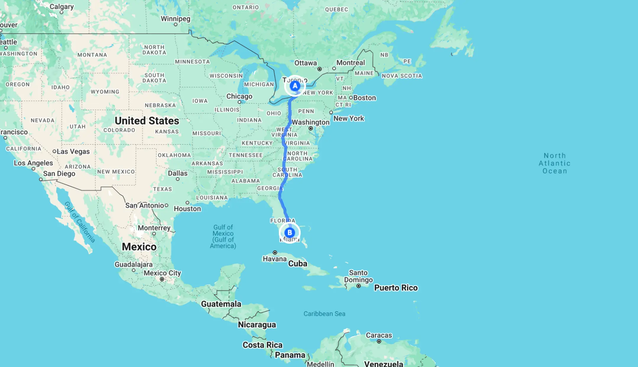 Toronto to Miami