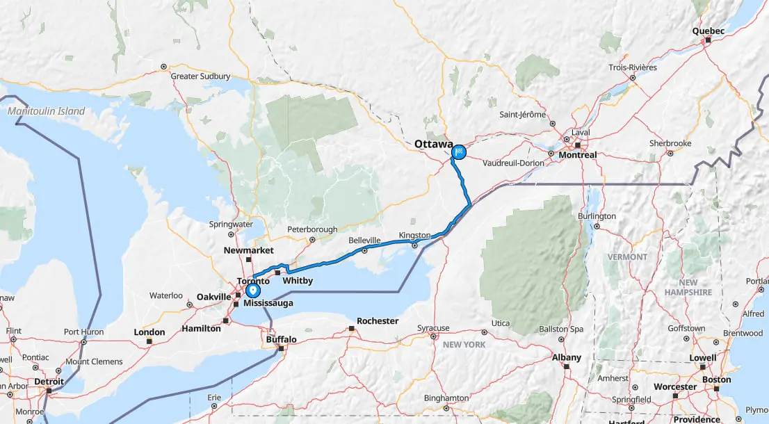 Toronto to Ottawa vehicle transport