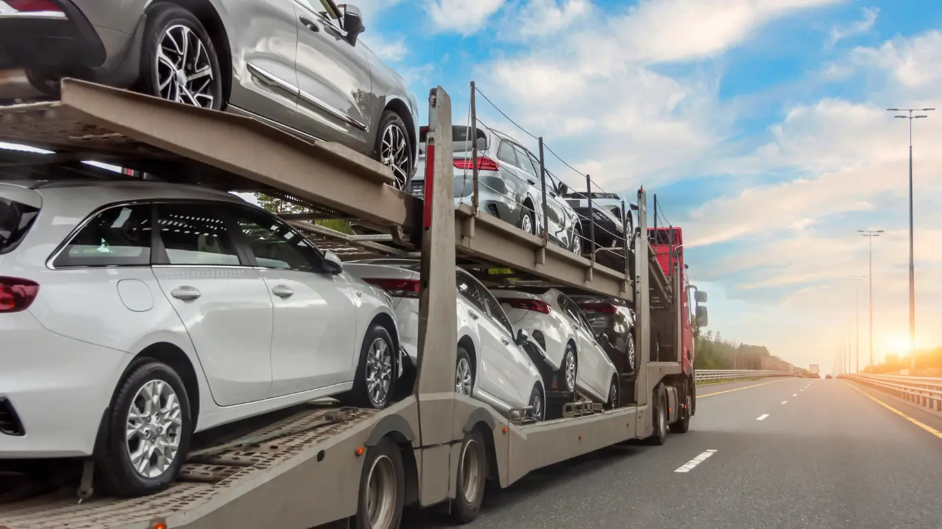 Interlane auto hauler fleet transporting vehicles across Canada