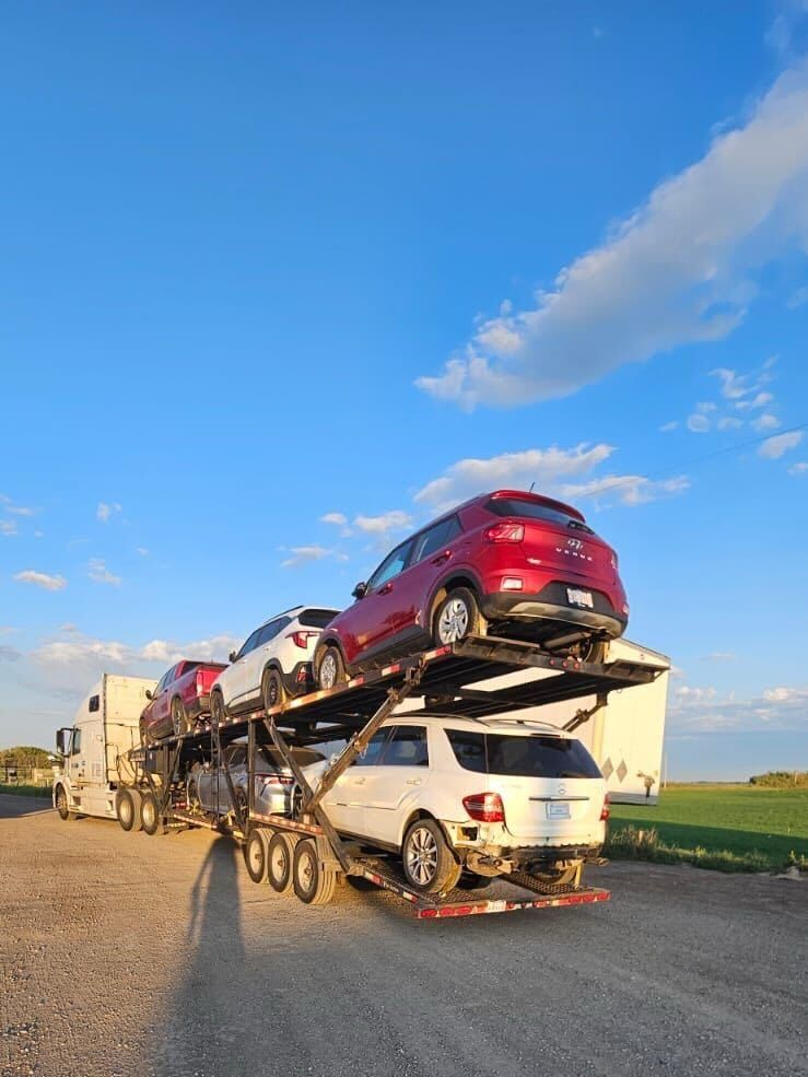 Vehicle transport truck near Sudbury