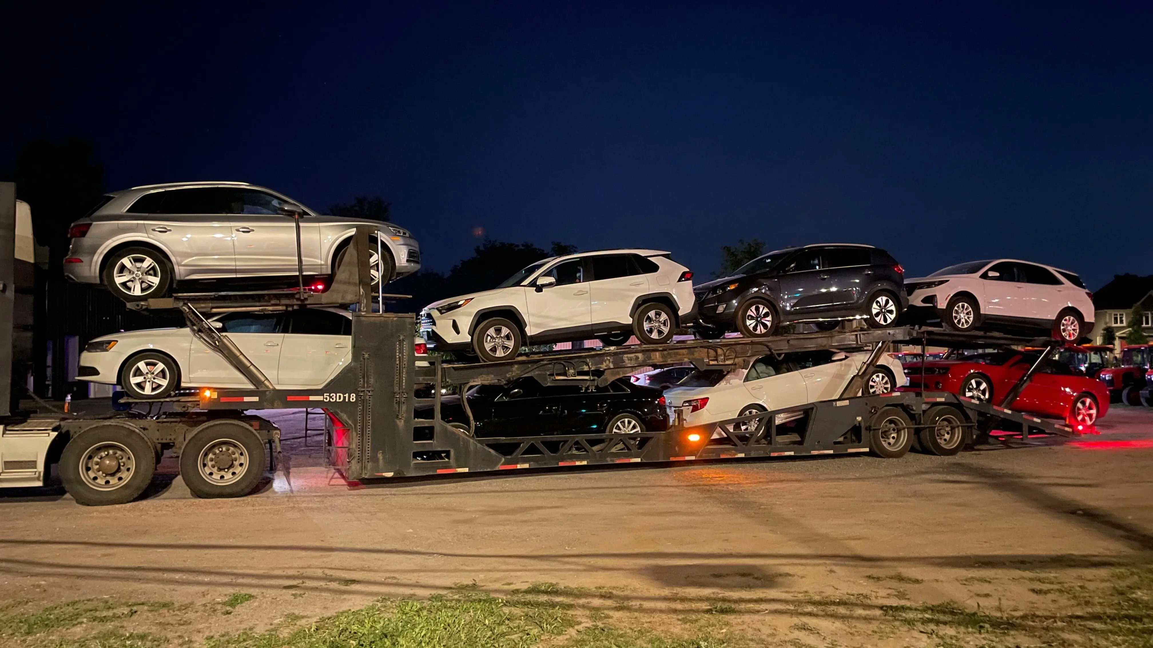 Car carrier truck in Newfoundland transporting vehicles along Atlantic routes