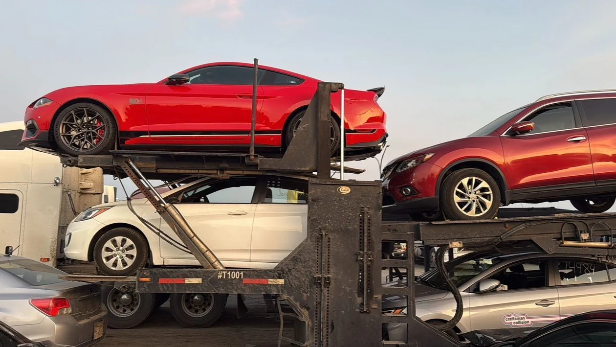 Vehicle being transported from Burnaby to Markham across Canada's cross-country corridor