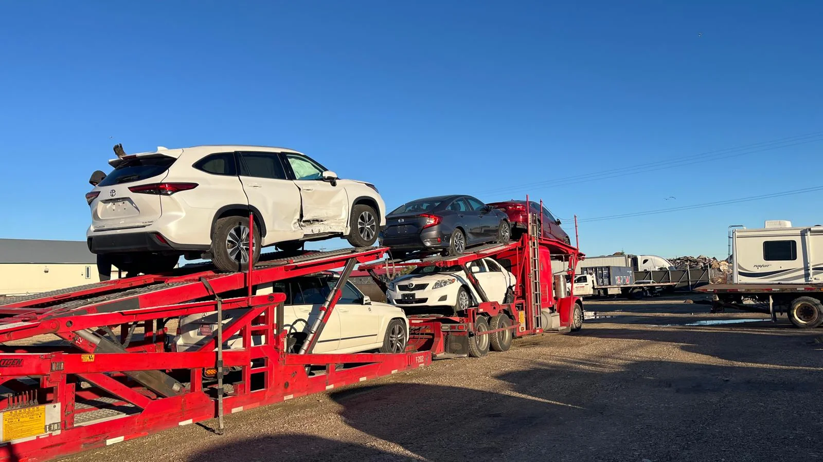 Vehicle being transported from Burnaby to Montreal across Canada's cross-country corridor