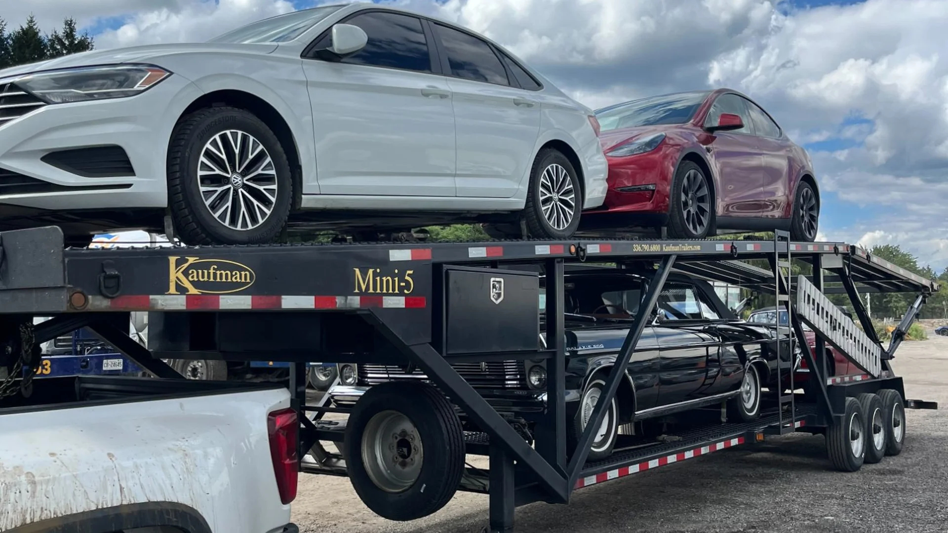 Vehicle being transported from Burnaby to Winnipeg through the Rockies and across the Prairies
