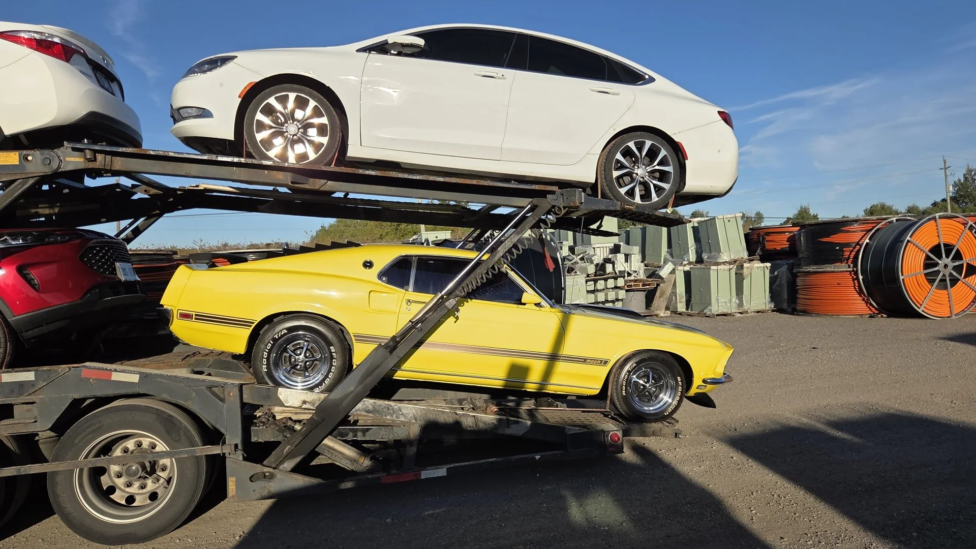 Vehicle being transported from Calgary to Brampton across the Prairies and Canadian Shield