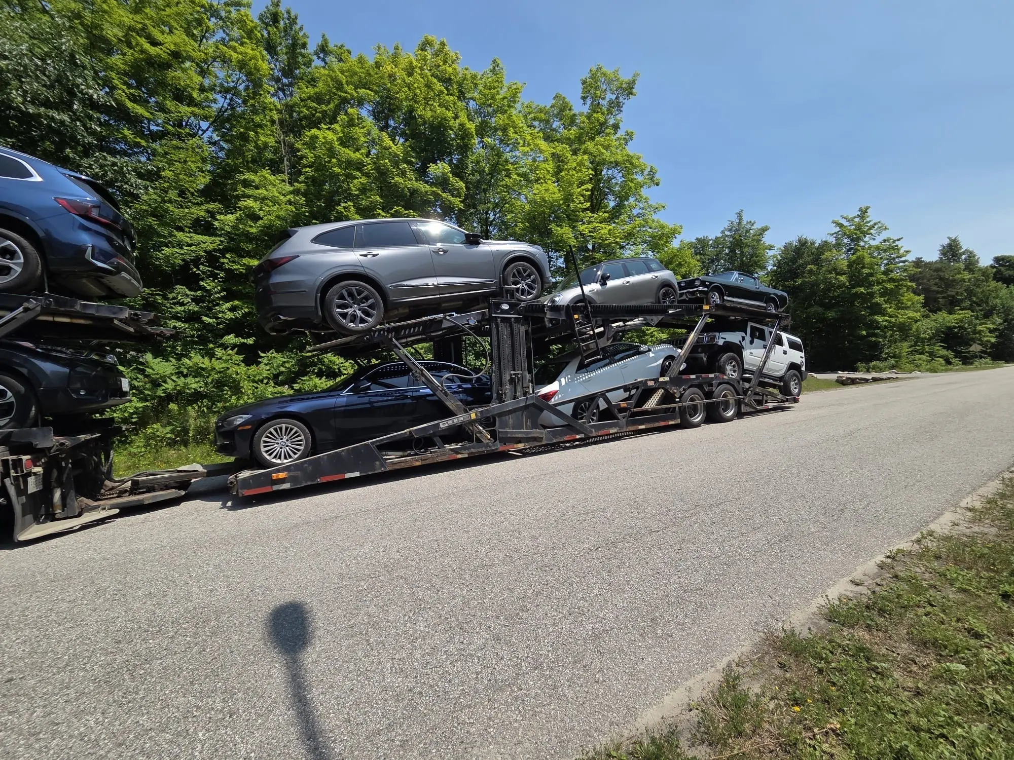 Car hauler traveling from Halifax to Toronto