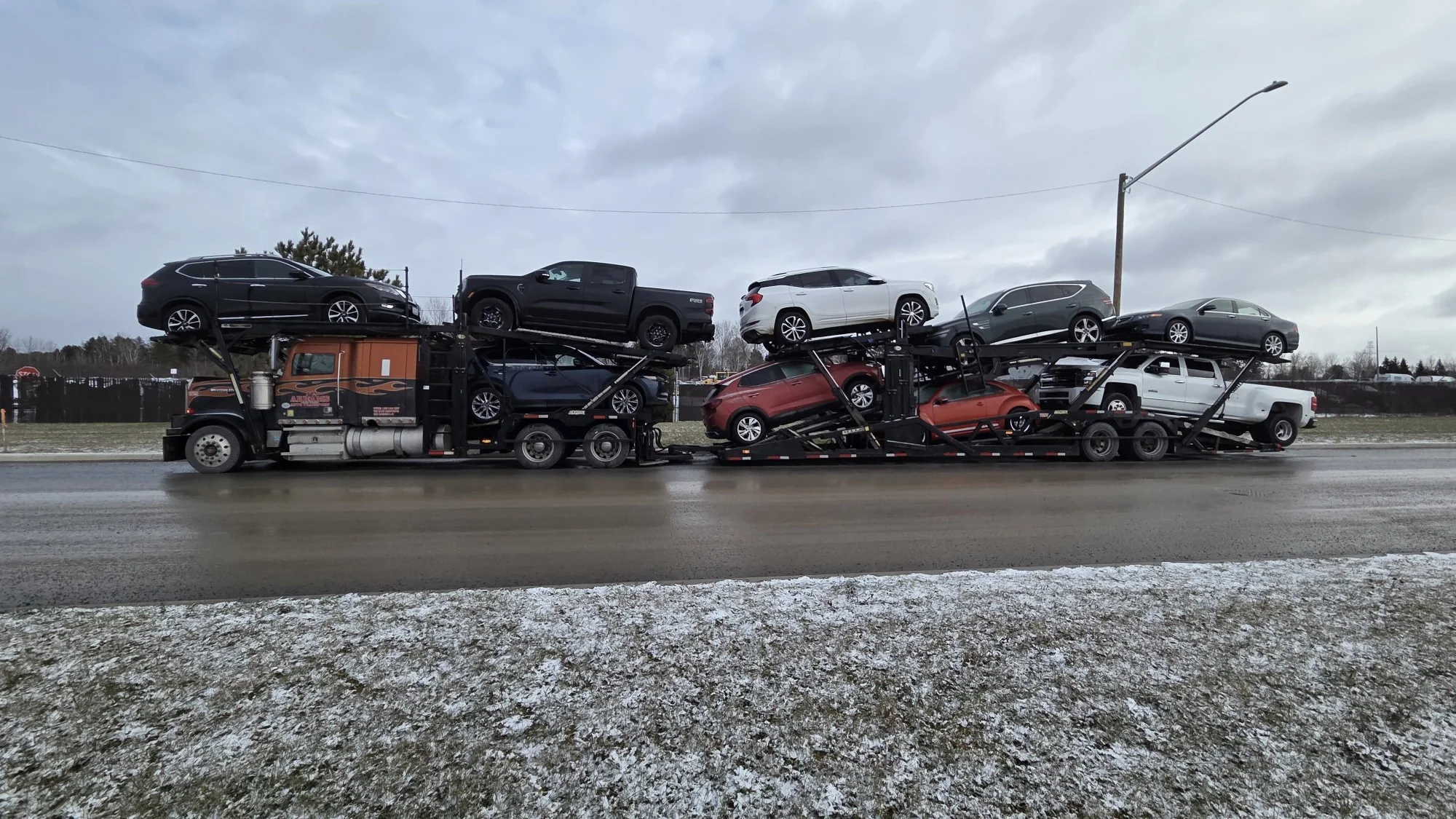 Vehicle being loaded for transport from Halifax to Phoenix