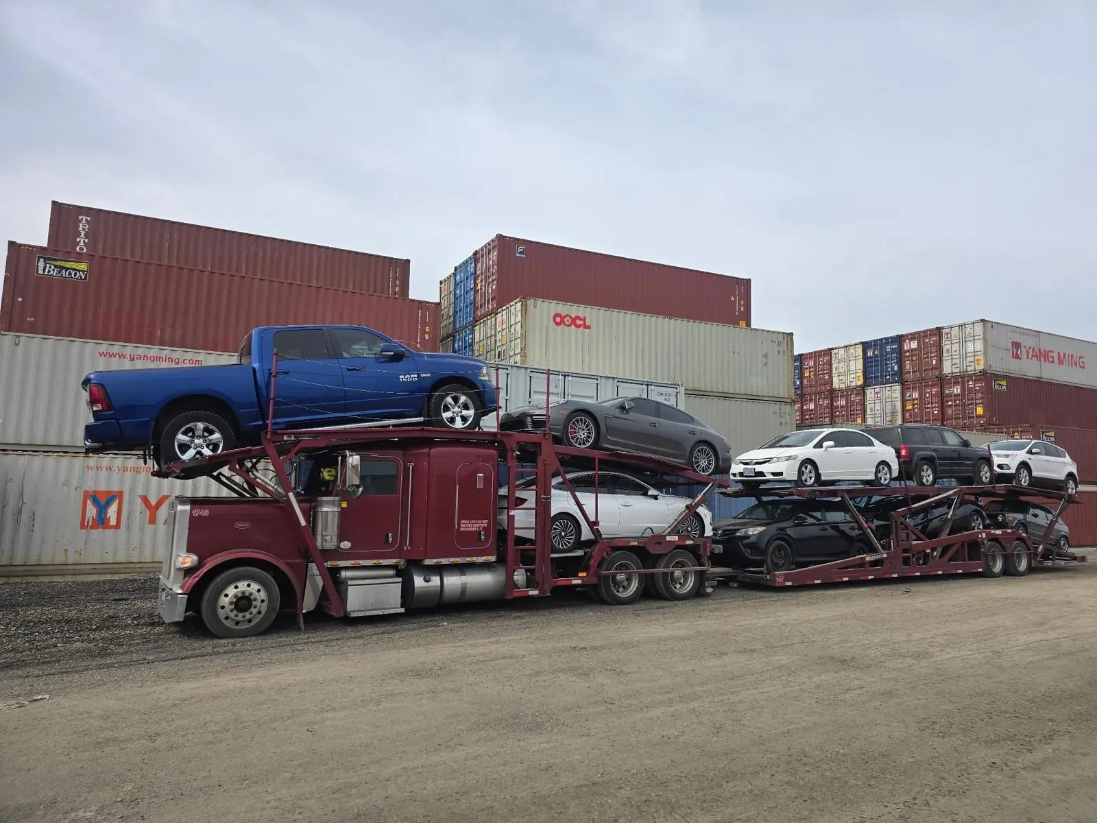 Car transporter arriving in St. John’s