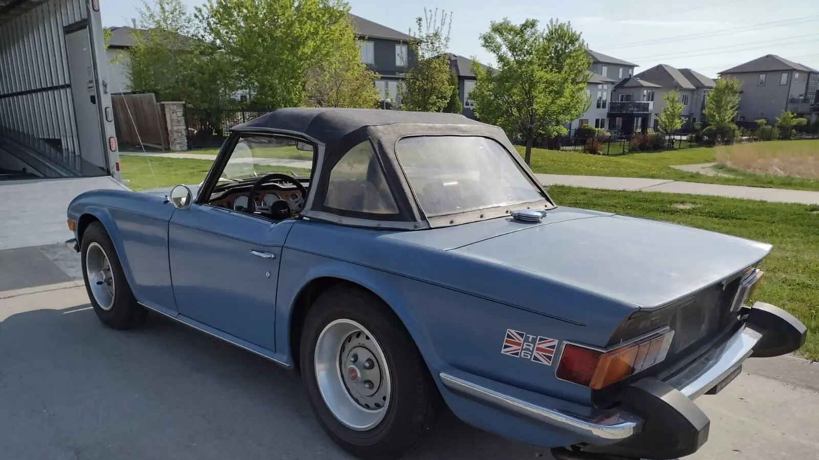 Vehicle transporter traveling through the Rockies