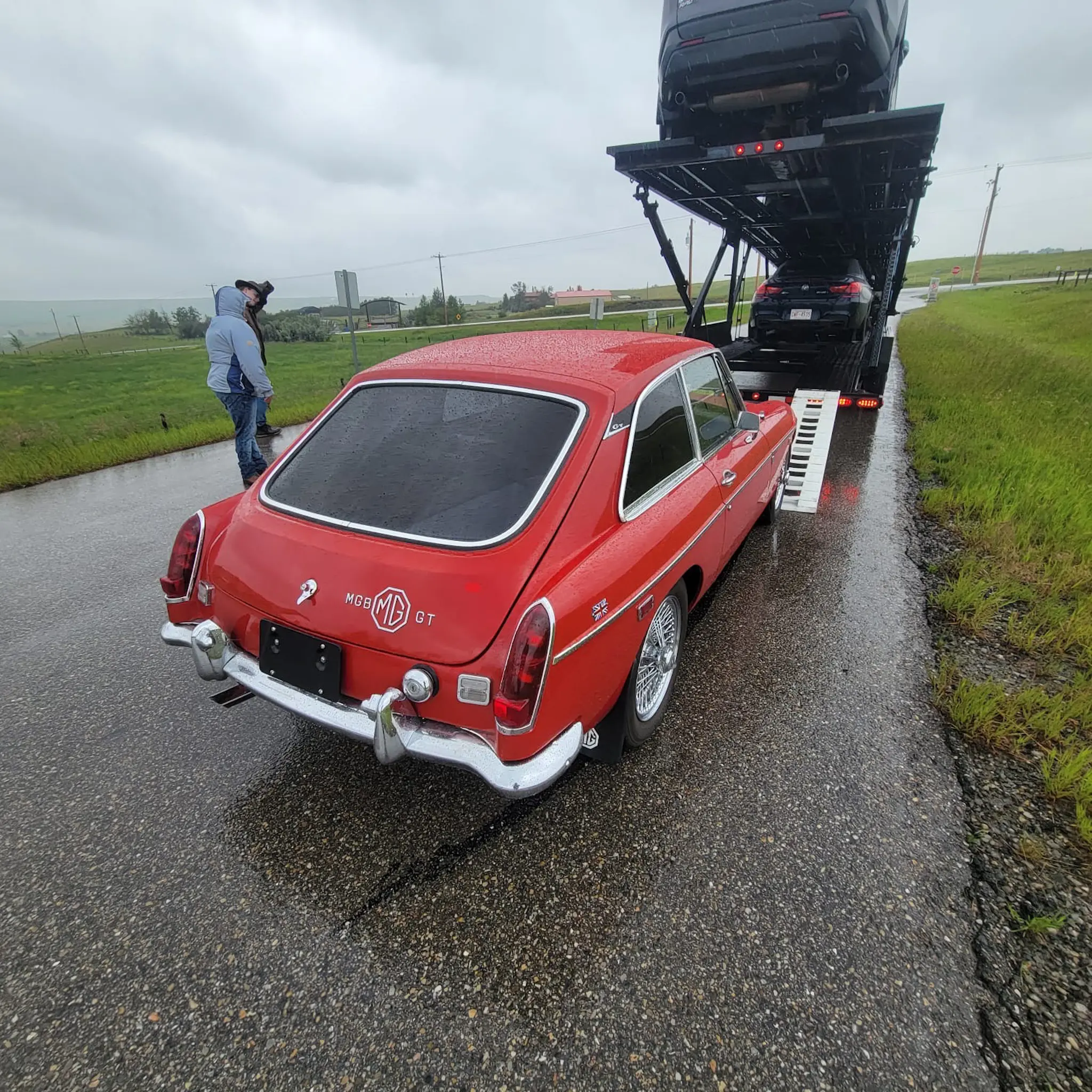 Truck transporting cars from Regina to Calgary