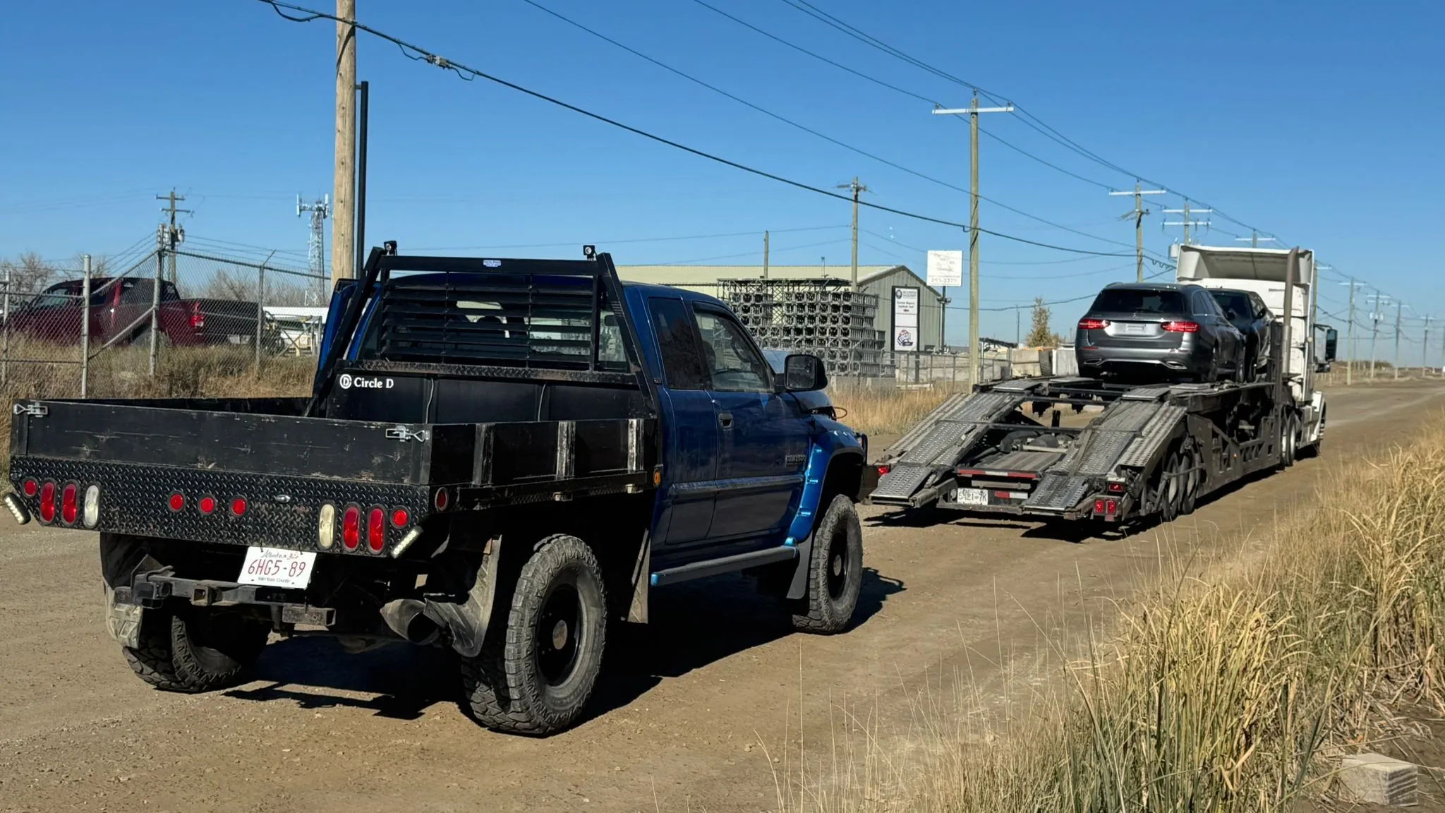 Vehicle being loaded for transport from Saskatoon to Brampton