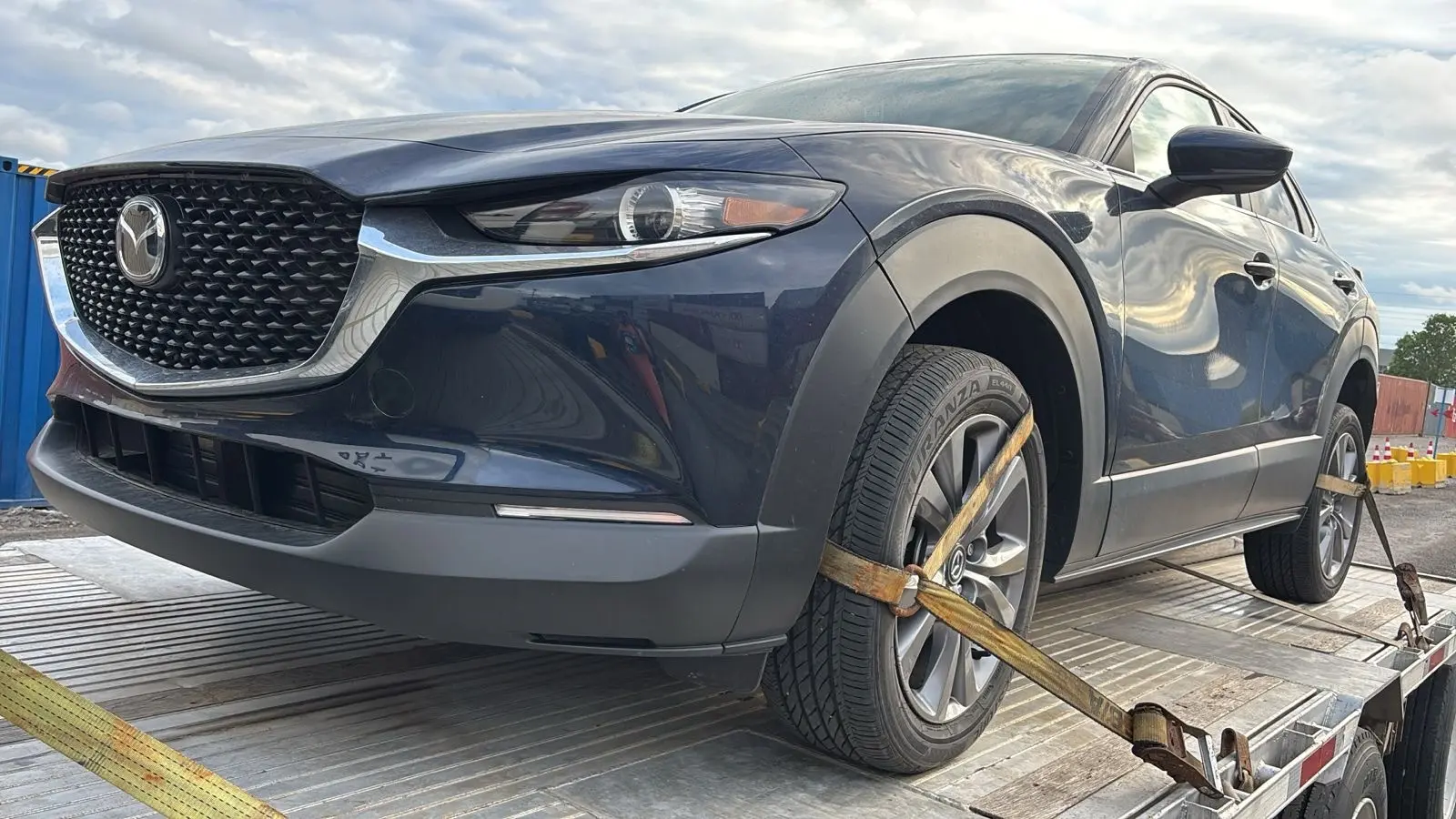 Truck being loaded onto ferry for Newfoundland delivery