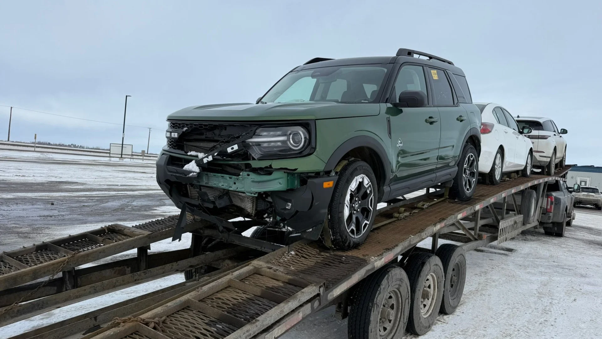Vehicle being loaded for transport from Vancouver to London