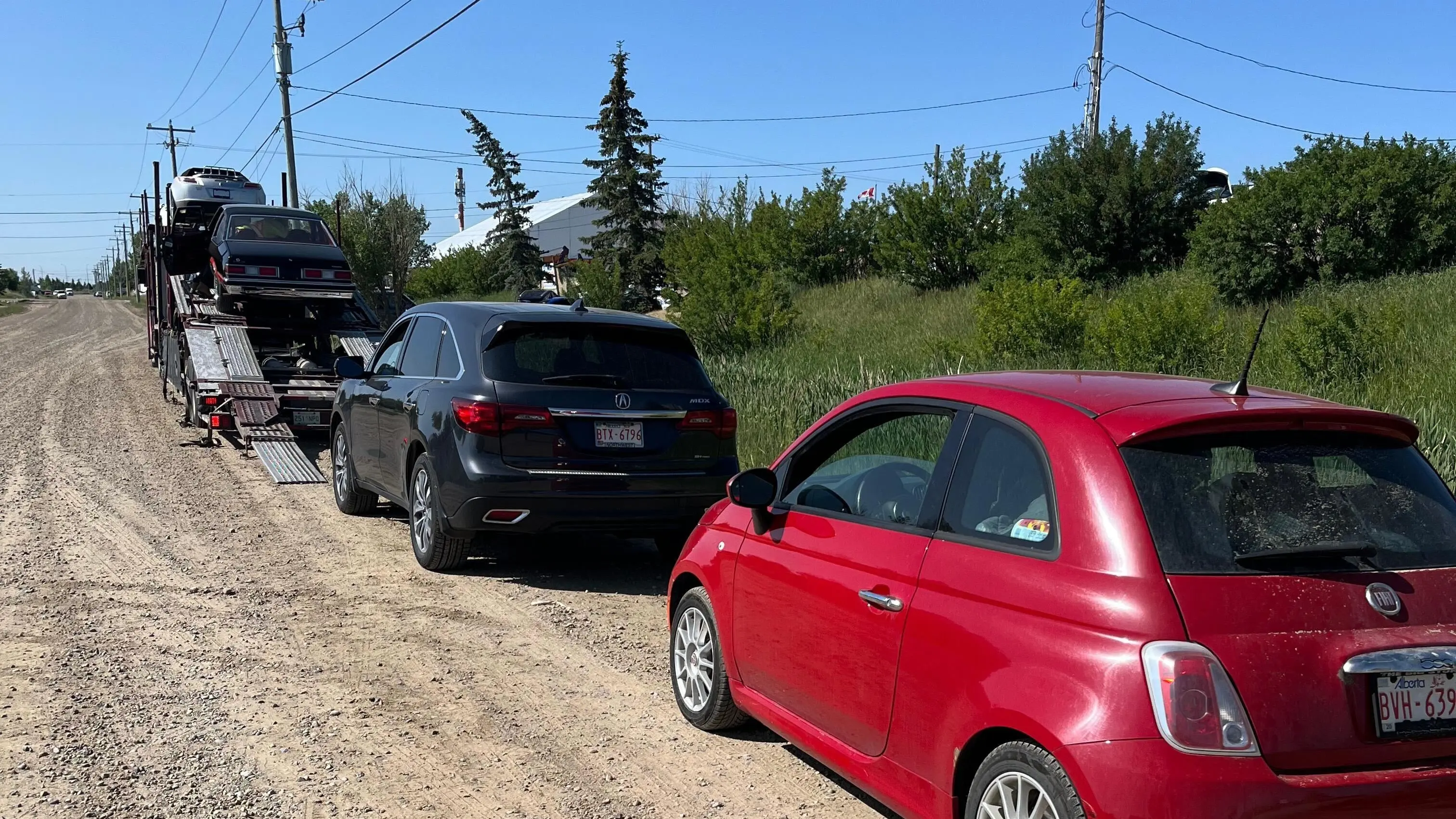 Truck transporting vehicles across the country